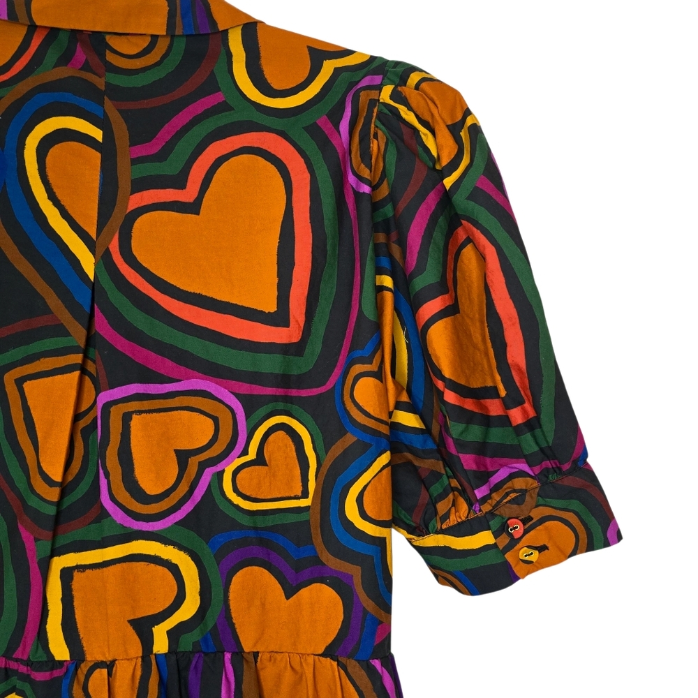 Farm Rio Short-Sleeve Bow-Front Heart Mini Dress - Picture 7 of 9